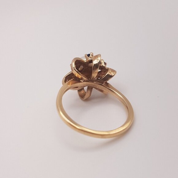 Vintage Cultured Pearl 10K Yellow Gold Estate Ring Trademark A&A - Picture 10 of 12